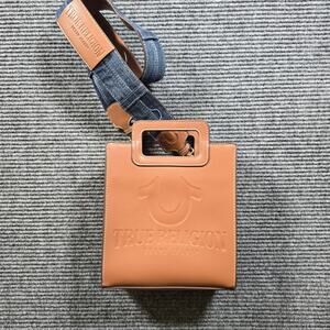 True Religion Handbag Women's Brown Embossed Logo Crossbody Tote